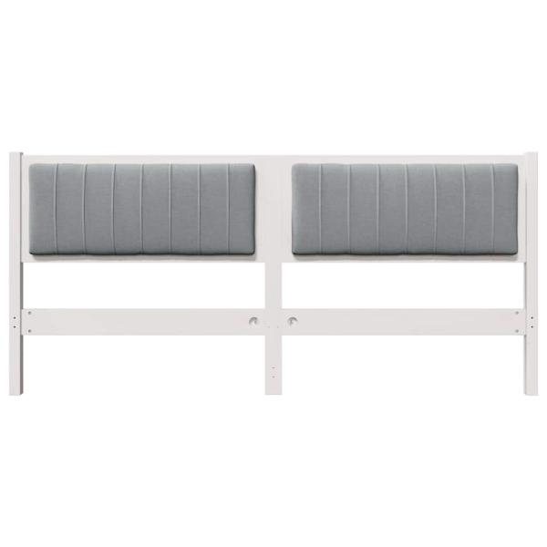 Gepolstertes Kopfteil Weiß 180 cm Massivholz Kiefer und Stoff