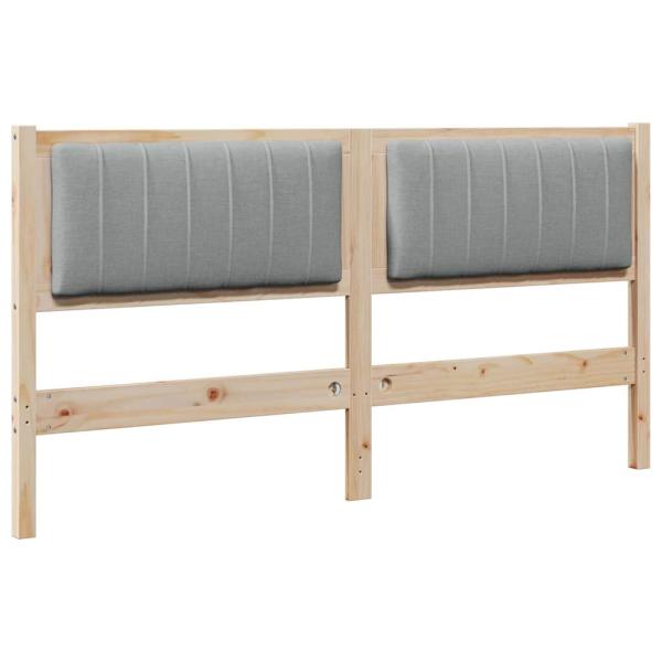 Gepolstertes Kopfteil Braun 160 cm Massivholz Kiefer und Stoff