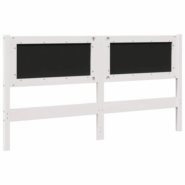 Gepolstertes Kopfteil Weiß 160 cm Massivholz Kiefer und Stoff