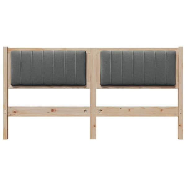 Gepolstertes Kopfteil Braun 150 cm Massivholz Kiefer und Stoff