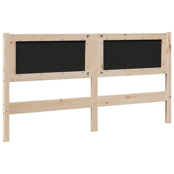 Gepolstertes Kopfteil Braun 150 cm Massivholz Kiefer und Stoff