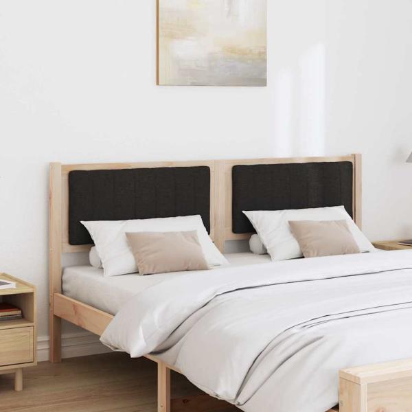 Gepolstertes Kopfteil Braun 150 cm Massivholz Kiefer und Stoff
