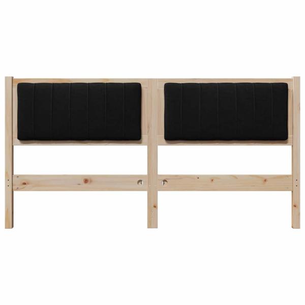 Gepolstertes Kopfteil Braun 150 cm Massivholz Kiefer und Stoff