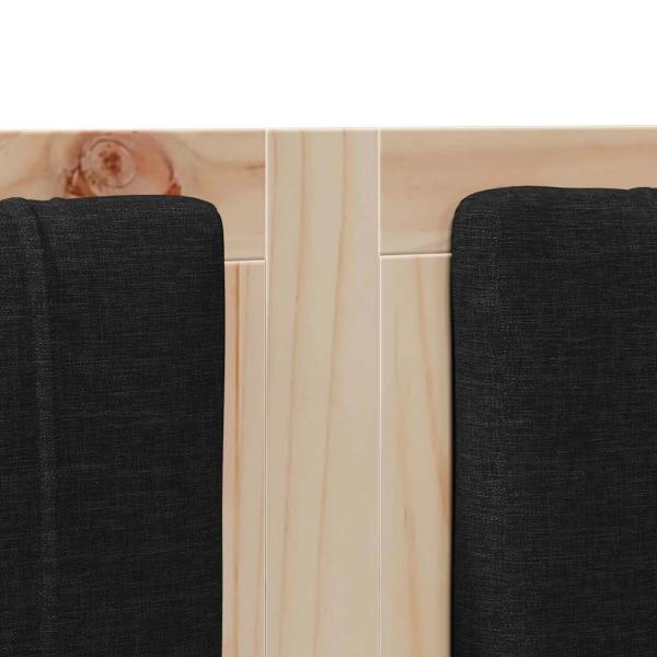 Gepolstertes Kopfteil Braun 150 cm Massivholz Kiefer und Stoff