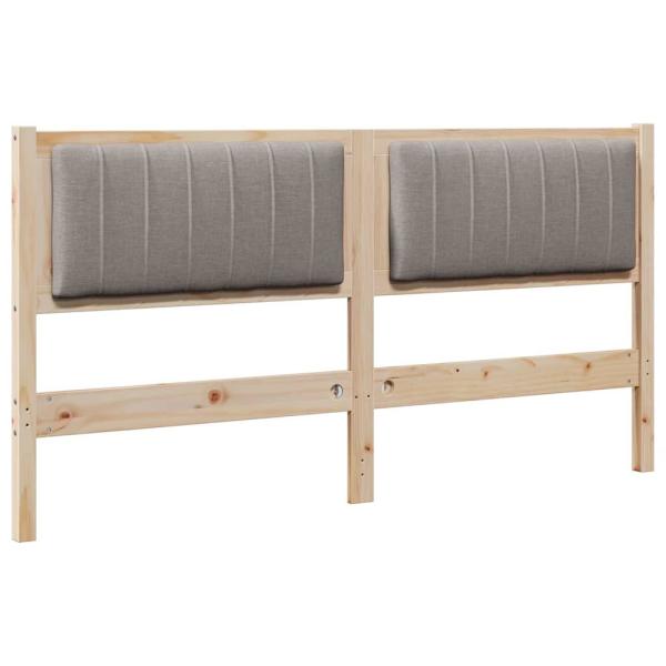 Gepolstertes Kopfteil Braun 150 cm Massivholz Kiefer und Stoff
