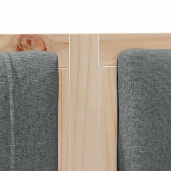 Gepolstertes Kopfteil Braun 140 cm Massivholz Kiefer und Stoff