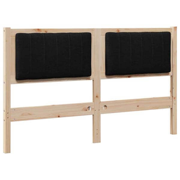 Gepolstertes Kopfteil Braun 140 cm Massivholz Kiefer und Stoff