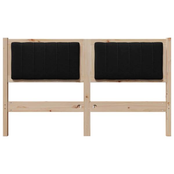 Gepolstertes Kopfteil Braun 140 cm Massivholz Kiefer und Stoff