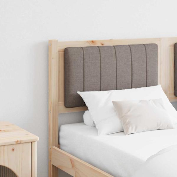 ARDEBO.de - Gepolstertes Kopfteil Braun 140 cm Massivholz Kiefer und Stoff