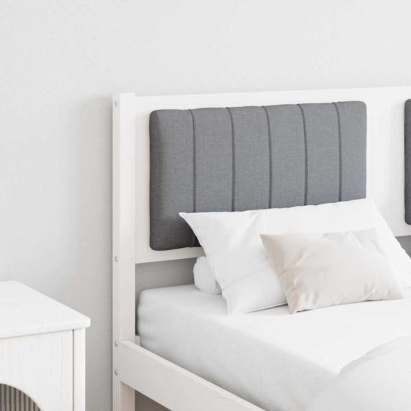 ARDEBO.de - Gepolstertes Kopfteil Weiß 140 cm Massivholz Kiefer und Stoff