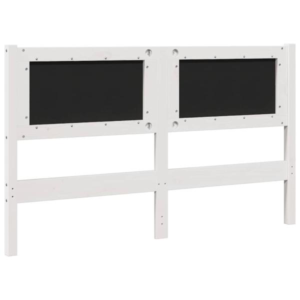 Gepolstertes Kopfteil Weiß 140 cm Massivholz Kiefer und Stoff
