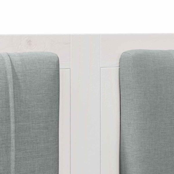 Gepolstertes Kopfteil Weiß 140 cm Massivholz Kiefer und Stoff