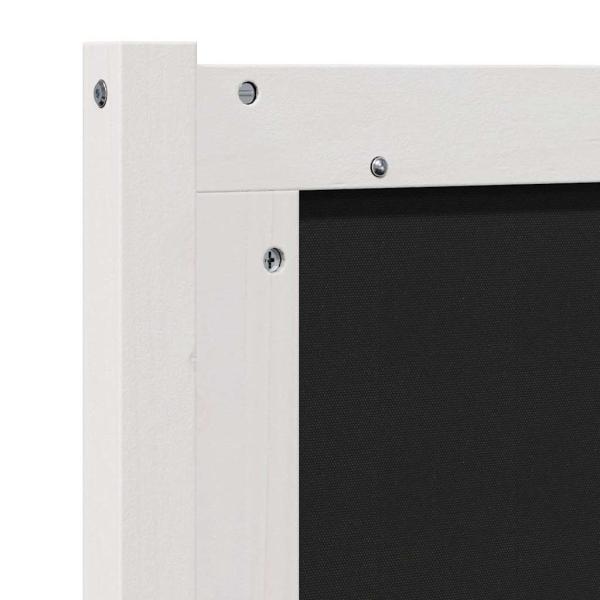 Gepolstertes Kopfteil Weiß 140 cm Massivholz Kiefer und Stoff