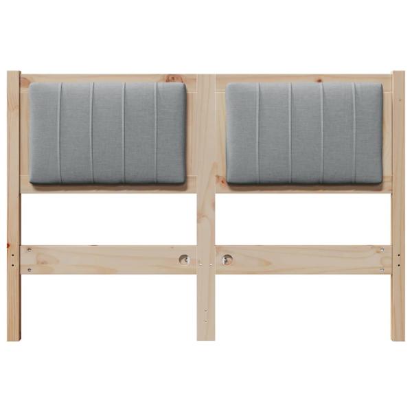 Gepolstertes Kopfteil Braun 120 cm Massivholz Kiefer und Stoff