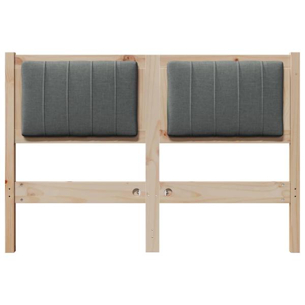 Gepolstertes Kopfteil Braun 120 cm Massivholz Kiefer und Stoff