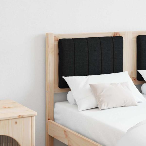 ARDEBO.de - Gepolstertes Kopfteil Braun 120 cm Massivholz Kiefer und Stoff