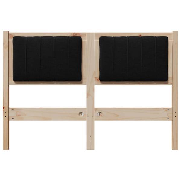 Gepolstertes Kopfteil Braun 120 cm Massivholz Kiefer und Stoff