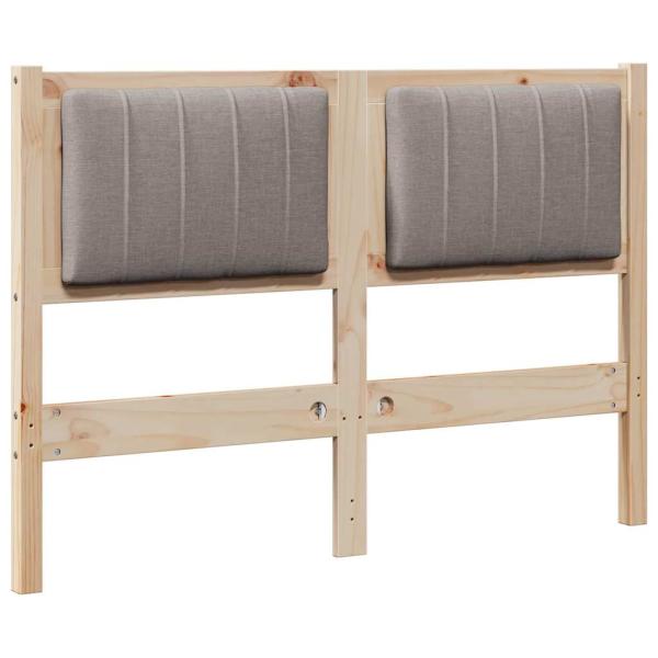Gepolstertes Kopfteil Braun 120 cm Massivholz Kiefer und Stoff