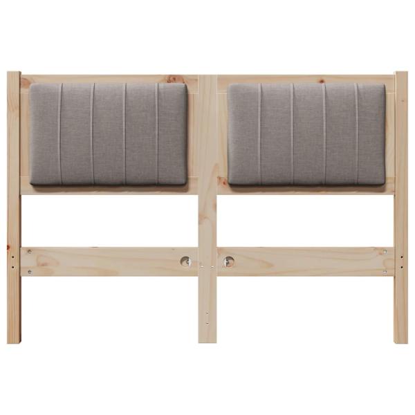 Gepolstertes Kopfteil Braun 120 cm Massivholz Kiefer und Stoff
