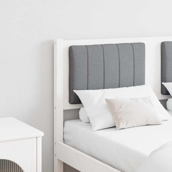 ARDEBO.de - Gepolstertes Kopfteil Weiß 120 cm Massivholz Kiefer und Stoff