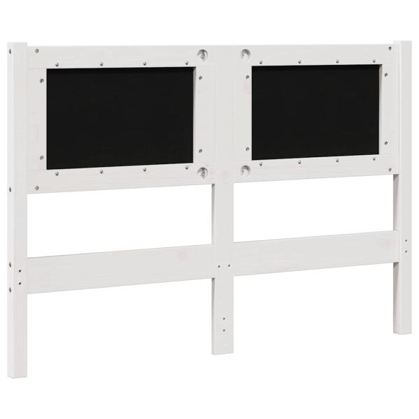 Gepolstertes Kopfteil Weiß 120 cm Massivholz Kiefer und Stoff