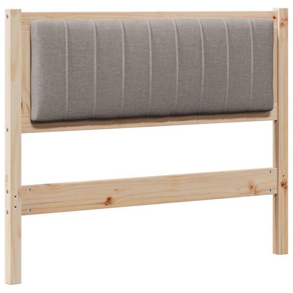 Gepolstertes Kopfteil Braun 100 cm Massivholz Kiefer und Stoff