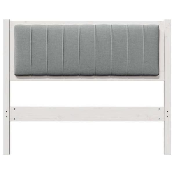 Gepolstertes Kopfteil Weiß 100 cm Massivholz Kiefer und Stoff