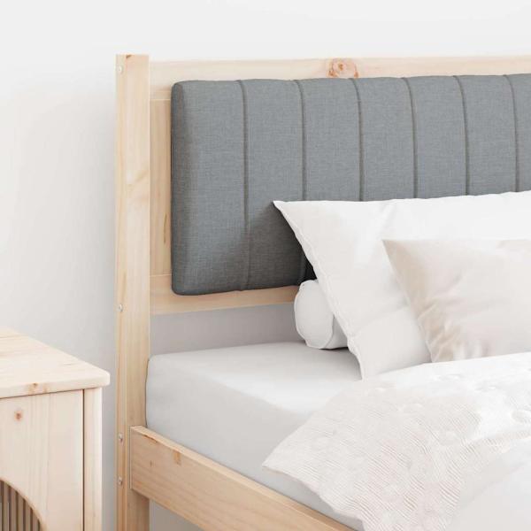 ARDEBO.de - Gepolstertes Kopfteil Braun 90 cm Massivholz Kiefer und Stoff