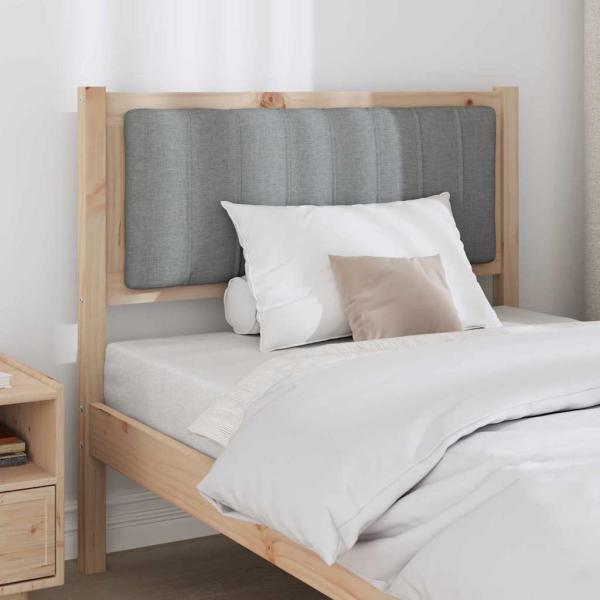 Gepolstertes Kopfteil Braun 90 cm Massivholz Kiefer und Stoff