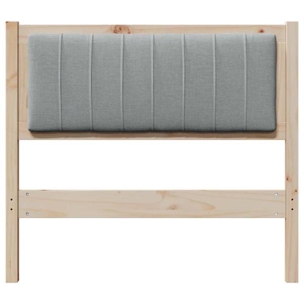 Gepolstertes Kopfteil Braun 90 cm Massivholz Kiefer und Stoff