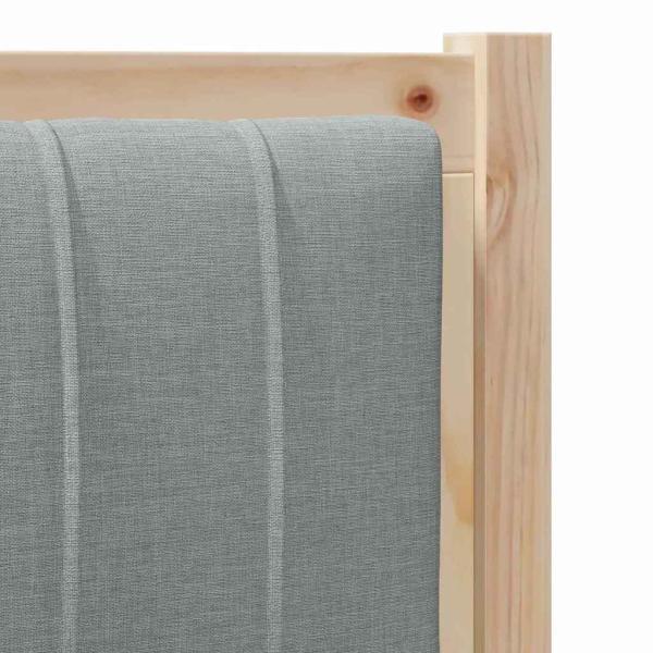 Gepolstertes Kopfteil Braun 90 cm Massivholz Kiefer und Stoff