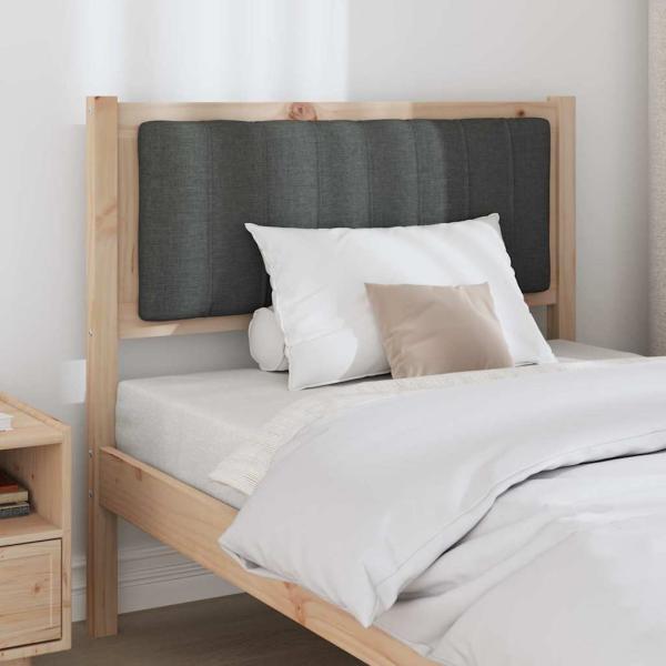 Gepolstertes Kopfteil Braun 90 cm Massivholz Kiefer und Stoff