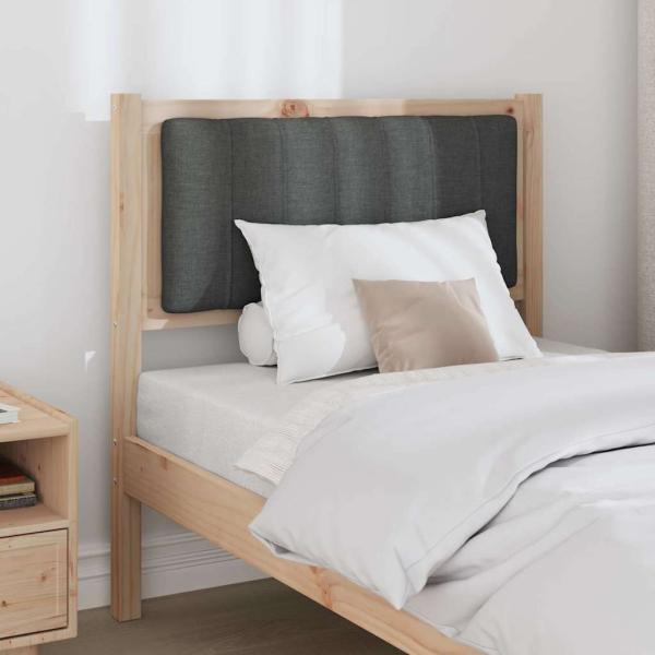 Gepolstertes Kopfteil Braun 80 cm Massivholz Kiefer und Stoff