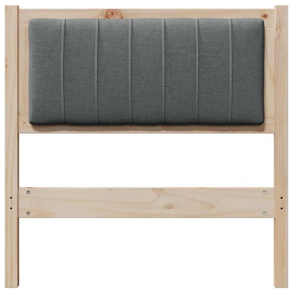 Gepolstertes Kopfteil Braun 80 cm Massivholz Kiefer und Stoff