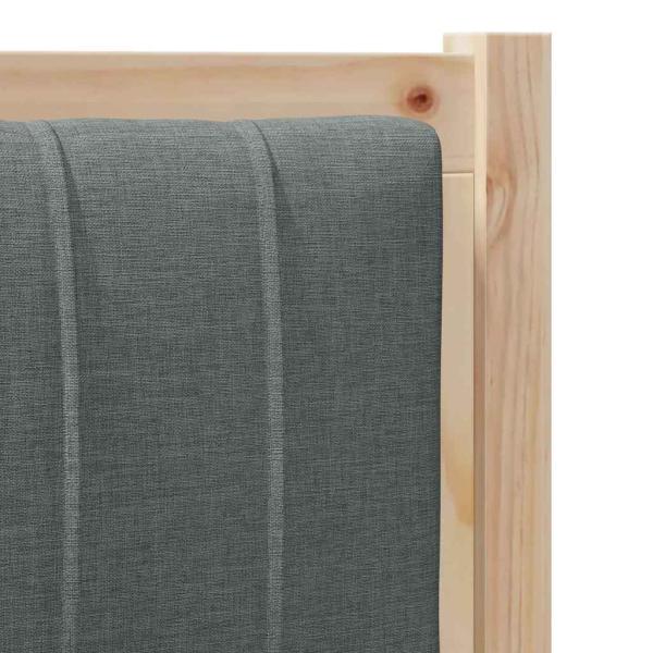 Gepolstertes Kopfteil Braun 80 cm Massivholz Kiefer und Stoff