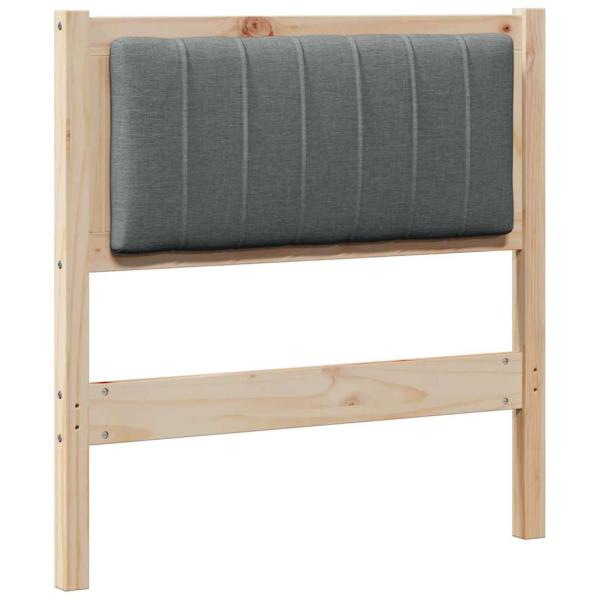 Gepolstertes Kopfteil Braun 75 cm Massivholz Kiefer und Stoff