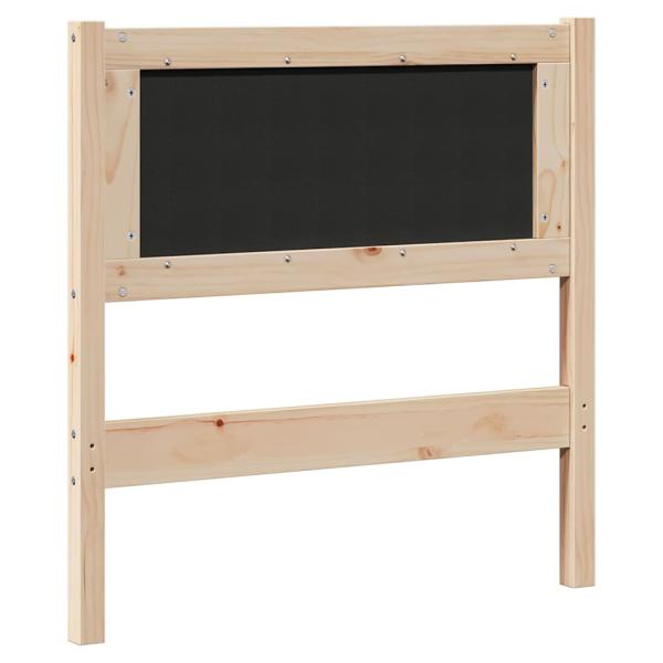 Gepolstertes Kopfteil Braun 75 cm Massivholz Kiefer und Stoff