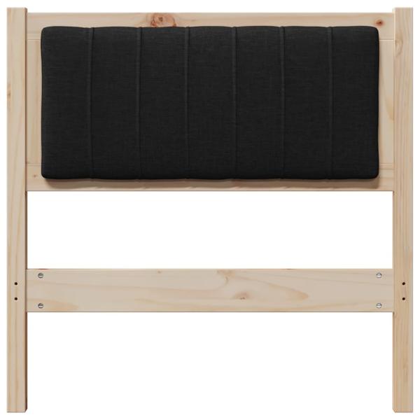 Gepolstertes Kopfteil Braun 75 cm Massivholz Kiefer und Stoff