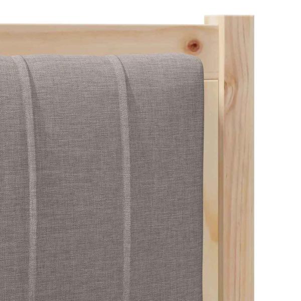 Gepolstertes Kopfteil Braun 75 cm Massivholz Kiefer und Stoff