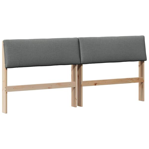 Gepolstertes Kopfteil Dunkelgrau 200 cm Massives Kiefernholz