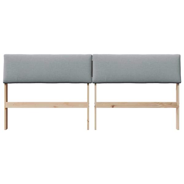 Gepolstertes Kopfteil Hellgrau 180 cm Massives Kiefernholz