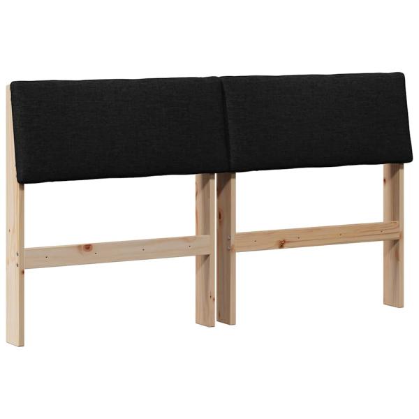 Gepolstertes Kopfteil Schwarz 160 cm Massives Kiefernholz