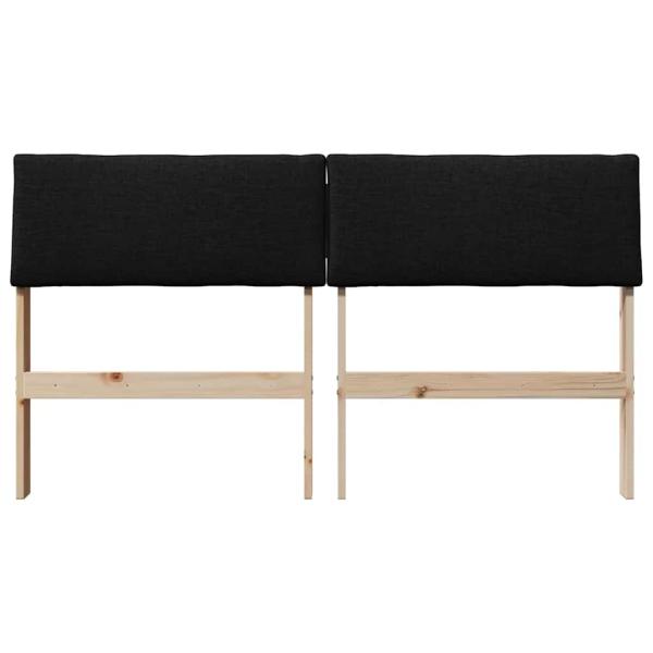 Gepolstertes Kopfteil Schwarz 160 cm Massives Kiefernholz