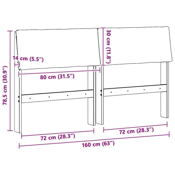 Gepolstertes Kopfteil Taupe 160 cm Massives Kiefernholz