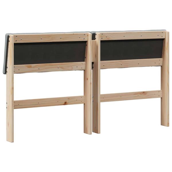 Gepolstertes Kopfteil Hellgrau 150 cm Massives Kiefernholz