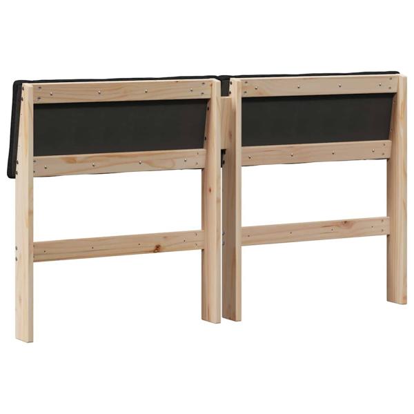 Gepolstertes Kopfteil Schwarz 150 cm Massives Kiefernholz