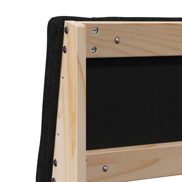 Gepolstertes Kopfteil Schwarz 150 cm Massives Kiefernholz