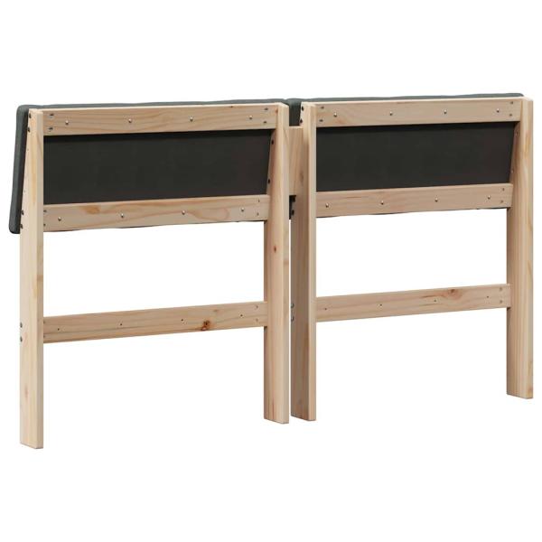 Gepolstertes Kopfteil Dunkelgrau 140 cm Massives Kiefernholz