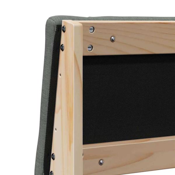 Gepolstertes Kopfteil Dunkelgrau 140 cm Massives Kiefernholz