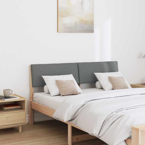 Gepolstertes Kopfteil Dunkelgrau 135 cm Massives Kiefernholz